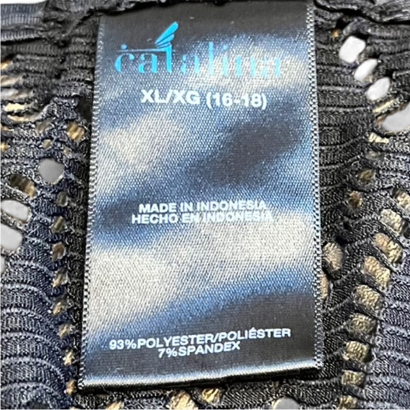 Catalina Black Sheer Swim Cover Up Dress With Belt Detail Size XL - Picture 4 of 7